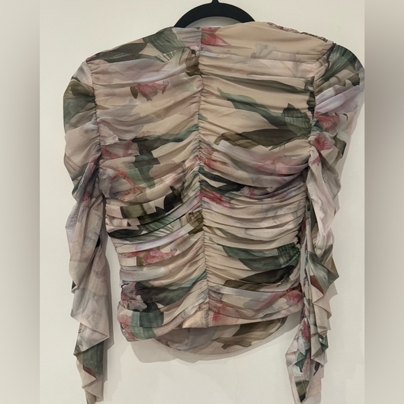 Express Multicolor Ruched Blouse - Picture 3 of 4